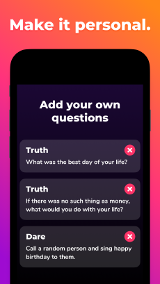 Screenshot Verità o bevi app
